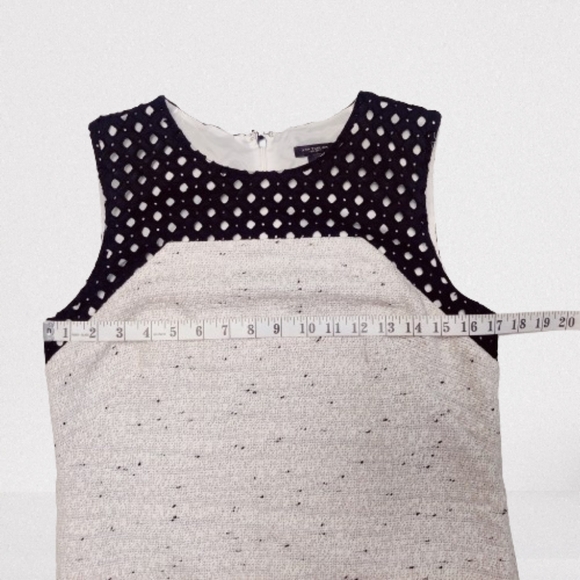 Ann Taylor Cream Tweed Dress Knee Length Sleeveless Size 4 - Picture 3 of 10